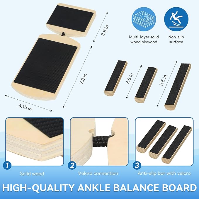 Ankle Balance Board & Ankle Strengthener for Physical Therapy Rehab, Plantar Fasciitis Relief, Stability Training, Balance Training – Foot Strengthener & Single Leg Balance Board