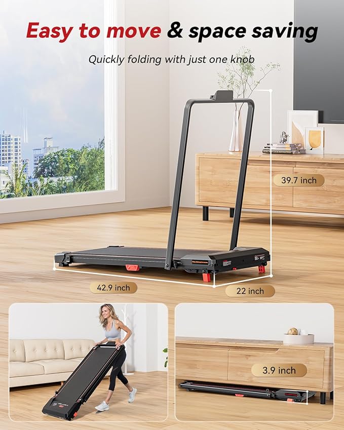 Walking Pad with Incline,XBD Under Desk Treadmill for Home Small Office,2.5HP Low Noise Portable Treadmill with 330 Lbs Capacity,Remote Control and LED Display
