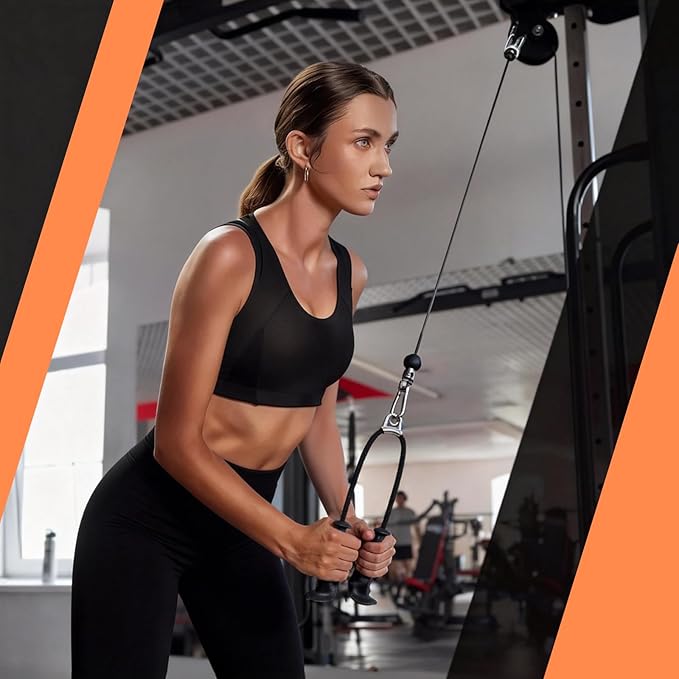 Tricep Rope Pull Down Attachment with Ergonomic Handles,Triceps Rope for Cable Machine Pulley System,Home Gym Accessories