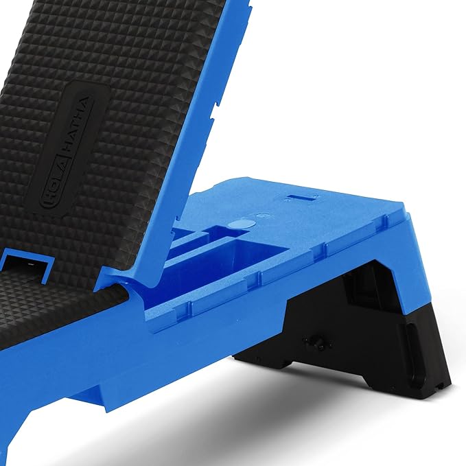 HolaHatha Compact Portable Aerobic Step Platform Exercise Fitness Equipment, Cardio Stepper with Adjustable Height for Home Gym