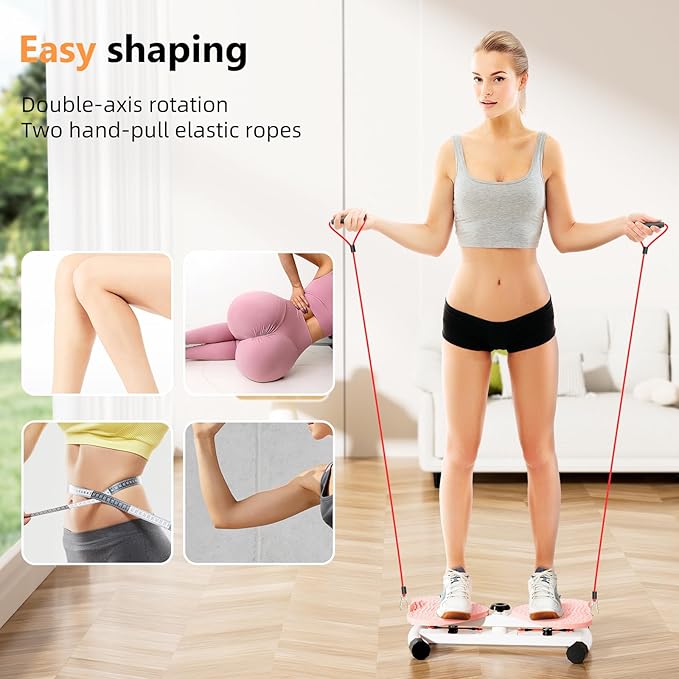 Waist Twister, Ultra-Quiet Ab Twister Machine with 330 lbs Weight Capacity Pilates Board for Women Belly Fat Loss, Noiseless Core Ab Exercise