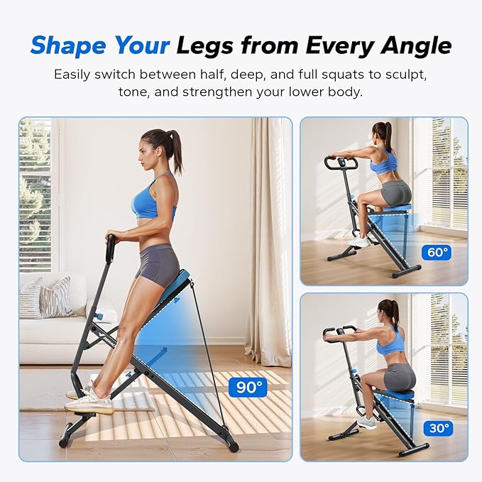 Squat Machine, MERACH R07 2 in 1 Squat Rowing Machine, Easy Setup & Foldable Exercise Equipment, Glute Trainer Machine, Glutes & Leg Home Workout Machine
