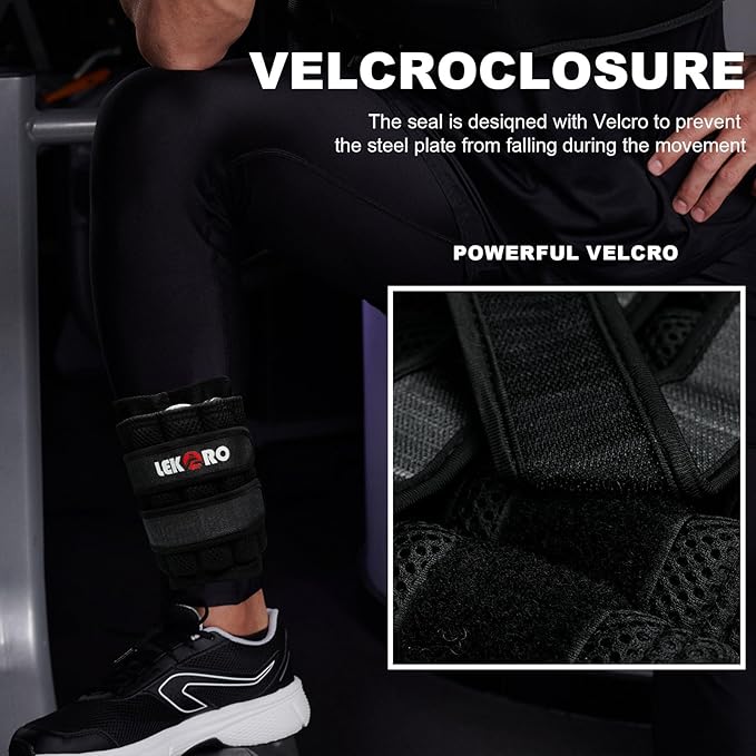 Ankle Weights Wrist Weights for Men Women, 1 Pair Adjustable Removable Steel Weighted Plates Arm Leg Weights for Walking Running Pilates, Fitness Weights