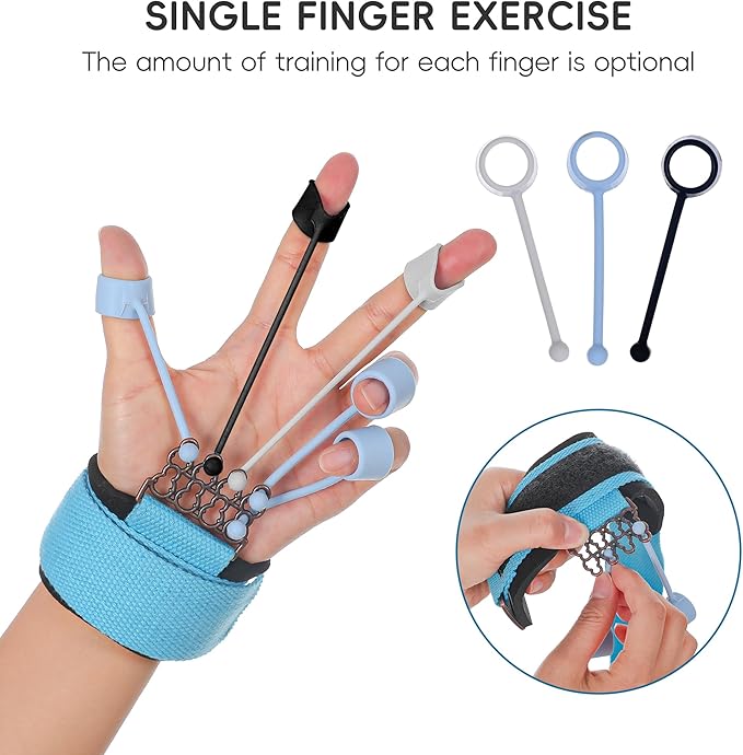 Finger Strengthener Band Exerciser Trainer ,Finger Resistance Band for Hand Grip Strength Forearm Stretching Rehabilitation Fitness Assist for Arthritis, Carpal Tunnel for Muscle Building and Injury Recovery.