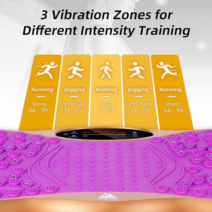 Himaly Vibration Plate Machine, Vibration Fitness Trainer with Bluetooth Speaker, 5 Program Modes, 2 Resistance Bands, Home Exercise Equipment for Fitness Body Toning