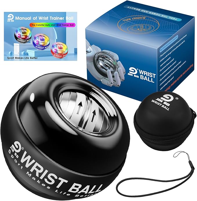 Wrist Trainer Ball Auto-Start Gyroscopic Forearm Exerciser Gyro Ball for Strengthen Arms, Fingers, Grip and Muscles