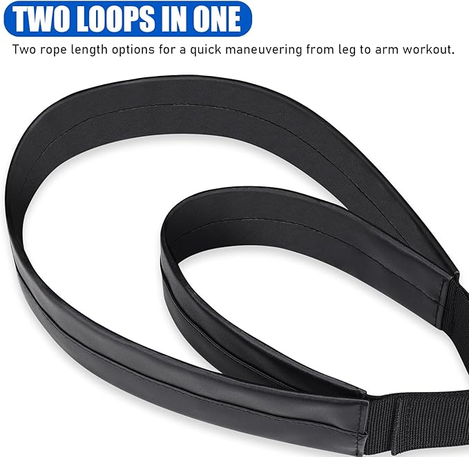 TOBWOLF Pilates Straps - Double Loop D-Ring Straps for Reformer, Padded, Home Gym Workout