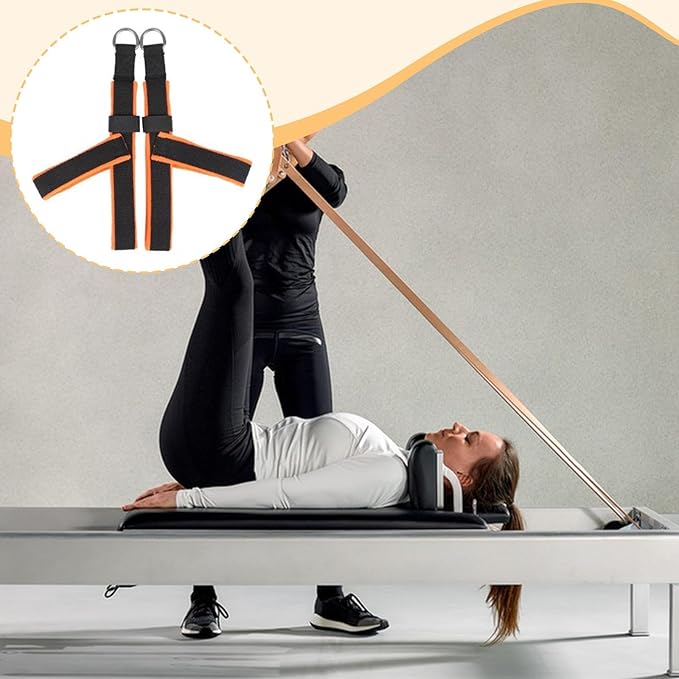 Y Shape Women Pilates Auxiliary Straps with Locking Function Multifunctional for Strength Training and Stretching Anti Slip