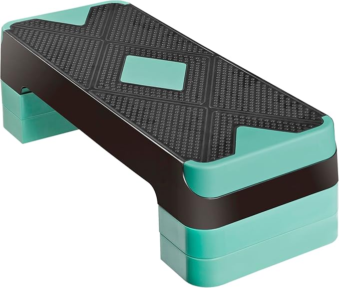 F2C 26.5 Inches Step Aerobics Stepper Platform with 3 Risers, Home Gym Workout Equipment, Fitness Exercise Equipment, Exercise Workout Stepper