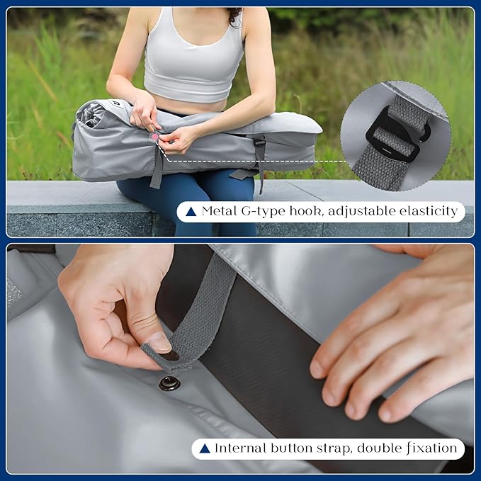 Tumaz Yoga Mat Bag | Padded Adjustable Shoulder Strap | Fits Up to 26" Mats | Multi-Pocket Storage for Essentials | Heavy-Duty G-Hook Closure | Lightweight & Durable for Yoga, Pilates & Fitness