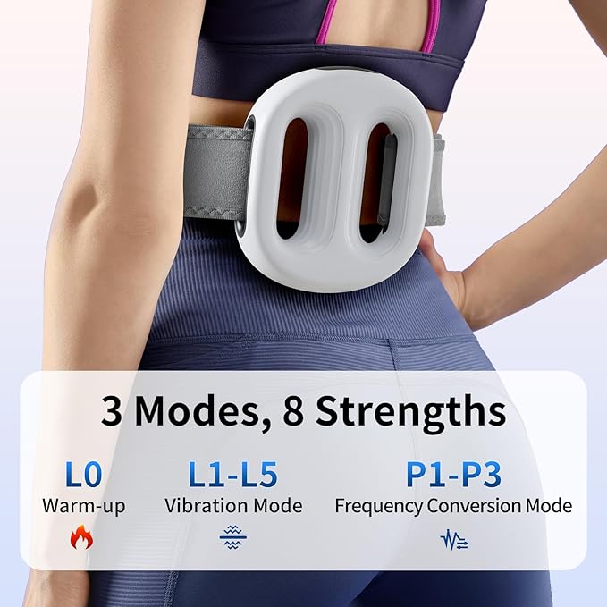 Vibration Plate with Extended Battery, Portable Cordless Massager for Weight Loss & Lymphatic Drainage, Full Body Fascia Ring with Belt - Gift for Women