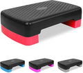 18'' Adjustable Aerobic Step Platform, Adjustable Fitness 4-6in Exercise Stepper Workout with 2 Risers, Aerobics Stepper Workout Stepper for Home Gym Cardio Strength & Training