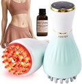 Lymphatic Drainage Massager & Massage Tool with Cellulite Oil, Body Sculpting Machine & Fascia Blaster for Cellulite with Microcurrent, Light, Heat & Vibration, for Legs, Arms & Belly