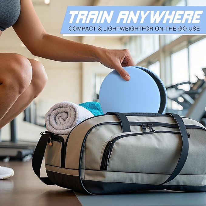 Exercise Core Sliders Core Sliding Discs, Dual Sided Workout Sliders for Full Body Workout on Carpet or Hardwood Floor, Training Abdominal Core Strength (Blue - 1 Pair)