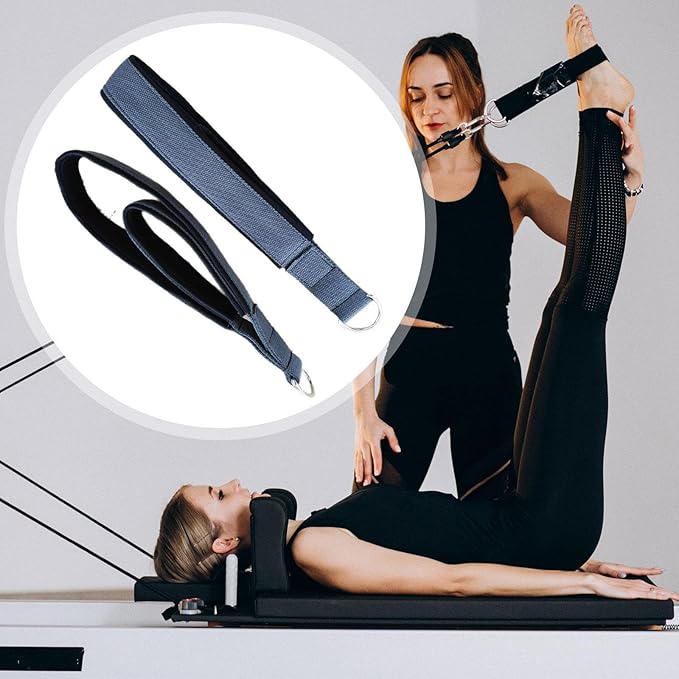 Pilates Double Loop Straps,Foot and Hand Straps,D Workout Equipment Accessories,1 Pair Exercise Double Loops for Studio