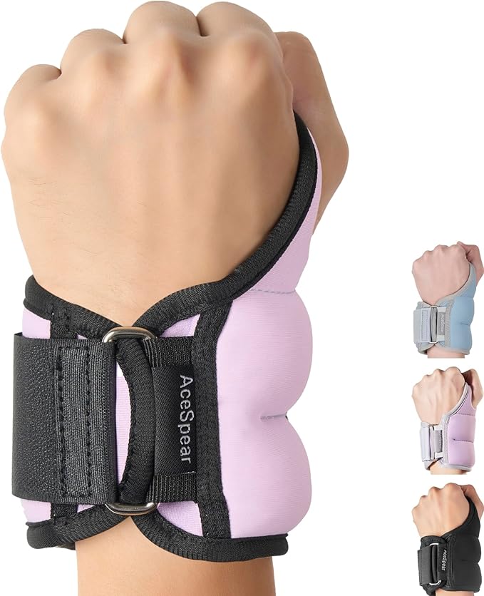 AceSpear Wrist Weights with Thumb Loops Lock for Men Women 1lb*2 2lbs*2 3lbs*2 Ankle Weights Weighted Gloves for Running Strength Training Walking Exercises