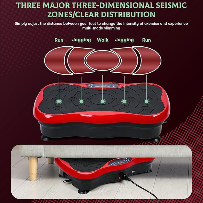 Vibration Plate Exercise Machine - Lymphatic Drainage Machine for Weight Loss, Women Man Full Body Workout Vibrate Fitness Platform with Resistant Band,330lbs Vibrating Plate Machine for Home Gym