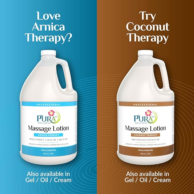 Arnica Therapy 1 Gallon Massage Lotion, Arnica Extract, Professional, Massage Therapy, Deep Tissue, Unscented, Hypoallergenic, Natural Ingredients, Skin Hydrating, Moisturizing, Recovery