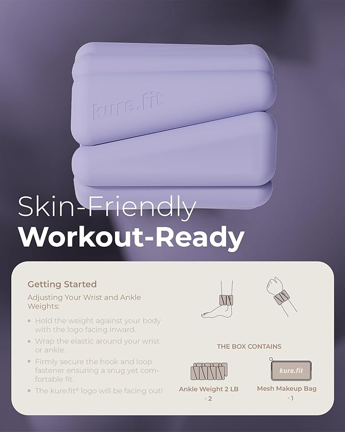 Pilates Weight | Wrist & Ankle Weights for Women | Weighted Bangles | 1LB/ 2LB Each (Set of 2)