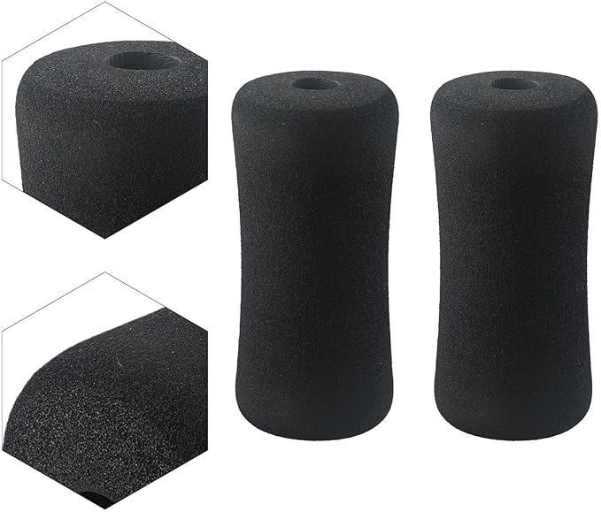 Fitness Equipment Foot Foam Pads Rollers Replacement Set for Weight Bench Leg Extension Home Gym Exercise Machines for 22-25mm Tube Diameter Black 2 Pieces(23 * 100 * 175mm)