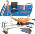 92" 3RD Gen Extended Pilates Reformer, Foldable Pilates Machine with Yoga Ring & Headrest, Jumpboard, Dual Resistance Springs, Pilates Equipment for Home Workout, up to 500 lbs