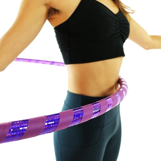 Weighted Beginner Fitness Hula Hoop for Adults - Exercise Hoop for Weight Loss & Core Workout - Large Diameter Hoop for Easy Learning - Handmade in USA - Multiple Sizes & Colors
