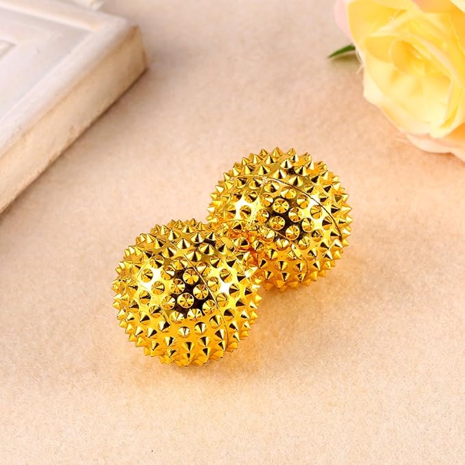 Spiky Magnetic Massage Balls, Pressing Hand Acupoints Balls, Hand Acupuncture Ball Massage Physical Body Acupressure, Manual Massage Balls Pack of 2, ABS and Magnetic Material