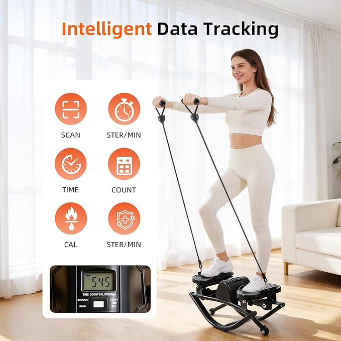 Rock Fitness Stepper, Portable Step Rocker Side to Side at Home, Aerobic Workout Machine Fitness Equipment Suitable for Apartment and Dormitory
