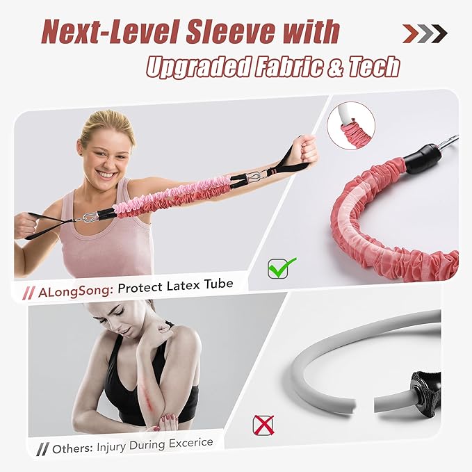 Upgraded Pilates Bar Kit with Resistance Bands Natural Latex for Women & Men, Heavy-Duty Stainless Steel Multifunctional Yoga Pilates Stick for Home Gym Exercise Fitness Equipment Full-Body Workouts