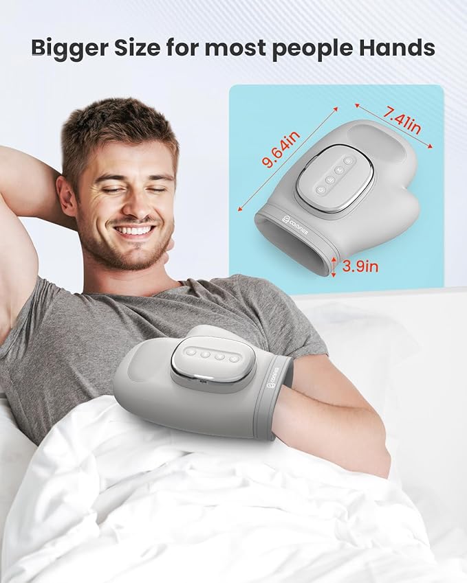 COMFIER Cordless Hand Massager for Arthritis and Carpal Tunnel, Updated Bigger Electric Hand Massager with Heat and Compression,Wrist, Finger Massage,Gifts for Women,Men