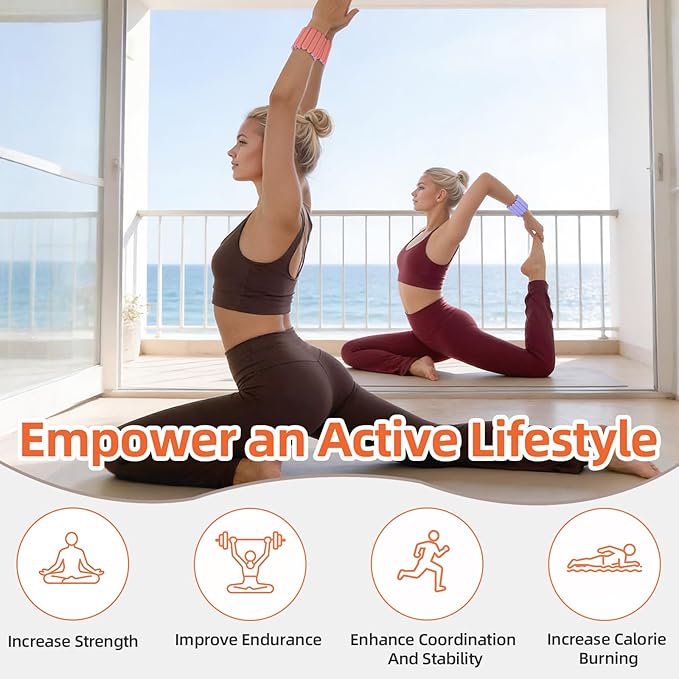 Abahub Wearable Wrist & Ankle Weights Set of 2, Stackable Magnetic Weighted Bracelet for Women, Waterproof Silicone Arm Leg Weights for Home Gym Workout, Running, Yoga & Pilates