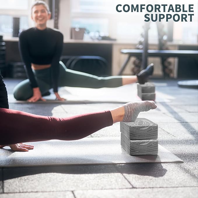 2-Pack Yoga Blocks, High-Density 9"x6"x3" Yoga Brick Foam Blocks Non-Slip EVA Foam Block Yoga Props Accessories for Yoga Pilates Stretching and Meditation