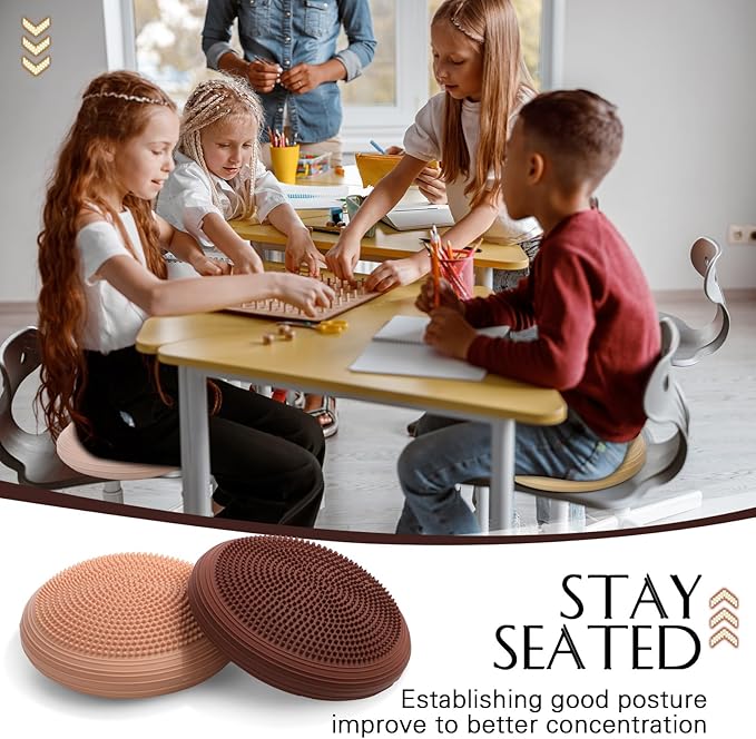 Libima 4 Pcs Wiggle Seat Inflated Wobble Cushion for Sensory Kid 13 Inches Balance Disc Flexible Seating for Classroom Sensory Pad for Chair Wiggle Cushion