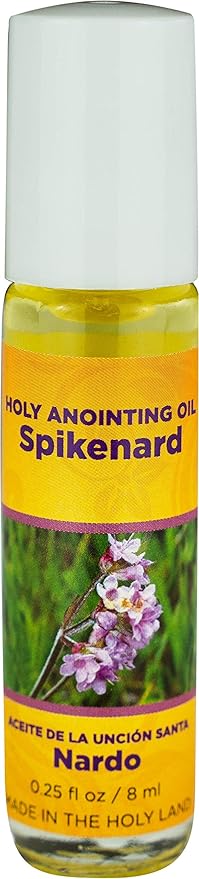 Spikenard Holy Land Anointing Oil from Israel, 1/4 oz Roller Bottle from Jerusalem, Locally Sourced Herbs & Essences, Gift for Pastors, Priests, Rabbi, & Clergy, Aceite Ungido de Nardo