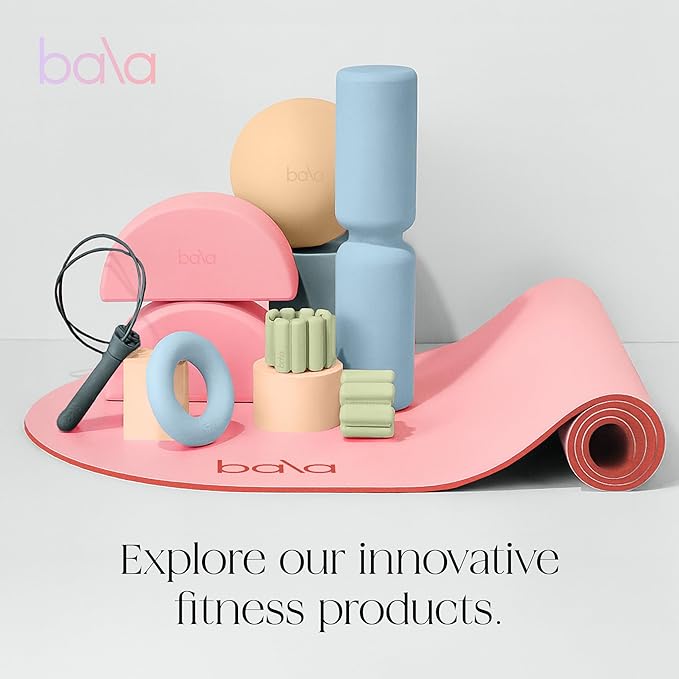 Bala Pilates Ball, Non-Weighted Exercise Ball - Small 8" Yoga Ball for Barre, Stretching, Strength & Core Training - Workout Accessory with Mini Pump for Home Gym & Fitness Routines - 100% PVC