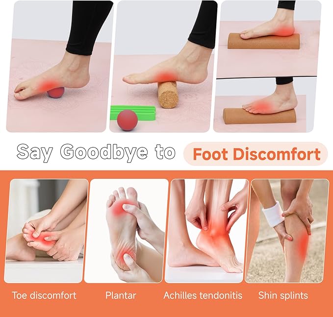 Foot Balance Cork - Foot Collective Cork Balance &Natural Wood for Feet Strengthening, corking balance board For Home Gym|Office Fitness Equipment for Plantar Fasciitis Relief | Foot Balance Trainer