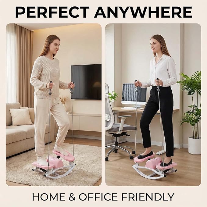 Lhanel Rock Stepper Side-Stepping Machine with Resistance Bands Low-Impact Balance Training Women's Home Fitness Equipment