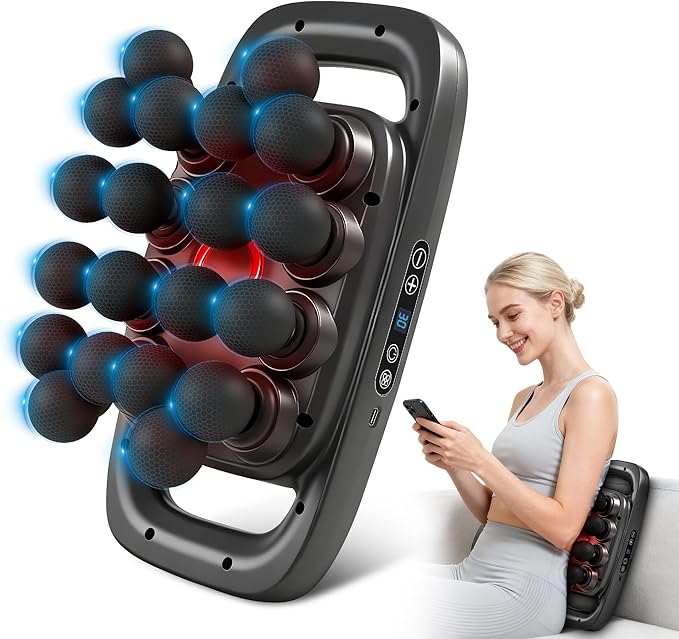 20-Head Massage Gun Set, Deep Tissue Massager with 3 Modes & 30 Levels, Muscle Massager Pain Relief, Percussion Massage Gun for Back/Shoulders/Legs/Waists (Black, 20-Head)