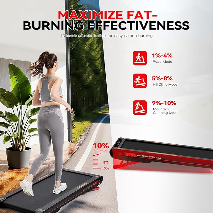 Sperax Walking Treadmill Pad with APP, 3 in 1 Under Desk Treadmill, 400W Low Noise Walking Vibration Pad with Remote Control,Portable Treadmills for Home Office