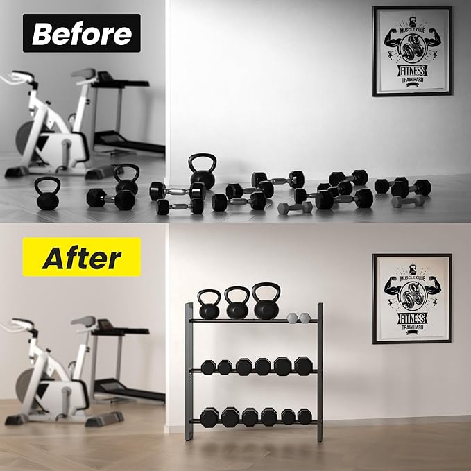 1100 lb | 4 Tier，390 lb | 3 Tier Dumbbell Rack, Weight Rack for Home Gym