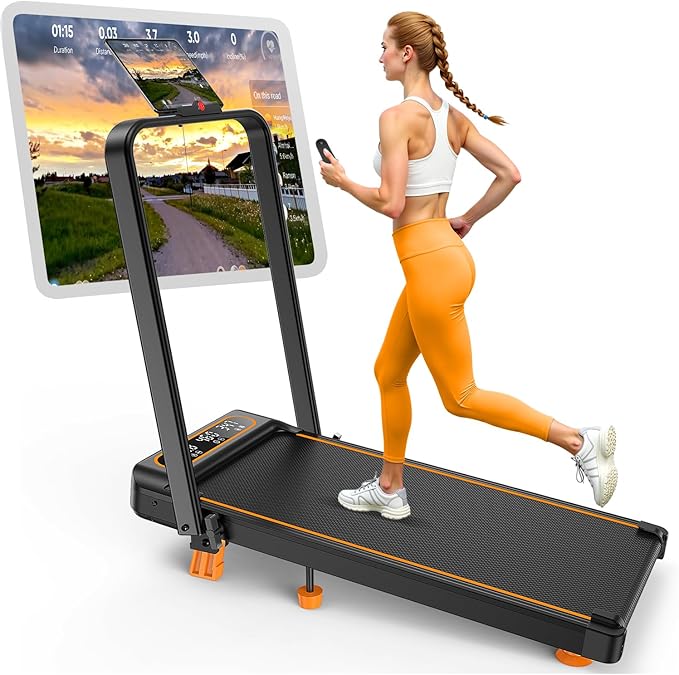 Walking Pad with 10% Incline & Handle Bar, Low Noise Walking Pad Treadmill for Home Small, Rayspace 3.5HP Treadmill with Incline, 4 in 1 Portable Compact Walking Pad with Incline/APP 350lbs