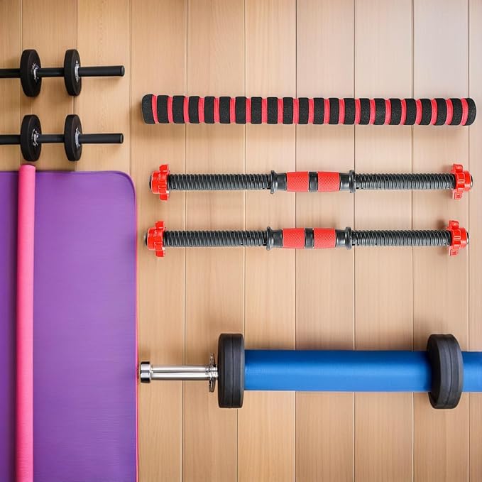 Alasum Dumbbell Bar with Connector Rod Set 40cm Fitness Barbell Rod and Nut Attachments General Strength Training Equipment for Home Gym and Weightlifting