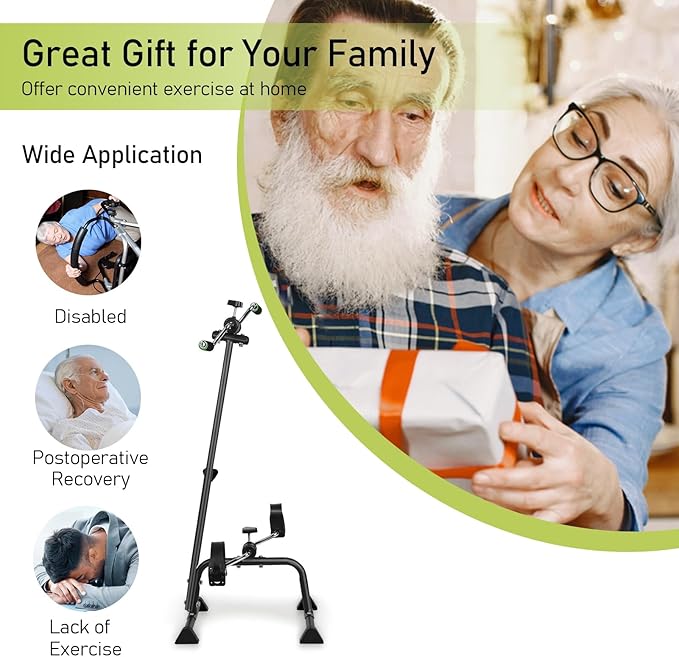 Pedal Exerciser Bike for Seniors,Hand Arm Leg and Knee Physical Therapy Peddler Exercise Equipment Adjustable Fitness Equipment for Seniors, Elderly Home Pedal Exercise Bike for Total Body