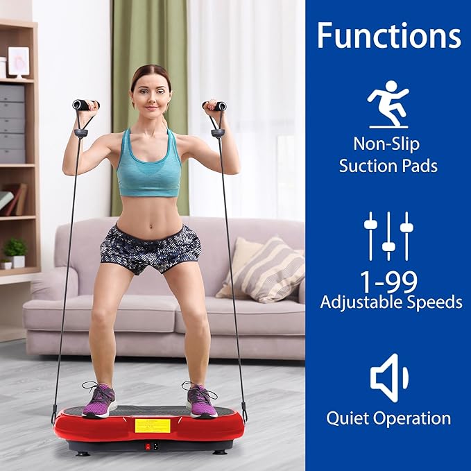 ZENY Vibration Plate Exercise Machine, Whole Body Workout Vibration Fitness Platform for Weight Loss, Toning Wellness, Home Gym Equipment