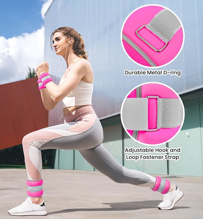 Ankle Weights A Pair of 1/2/3/4/6/8/10/12/20 LBS Wrist Leg Arm Weights for Women Men with Adjustable Straps, Strength weighted for Physical Therapy Running Walking Fitness Gym Workout