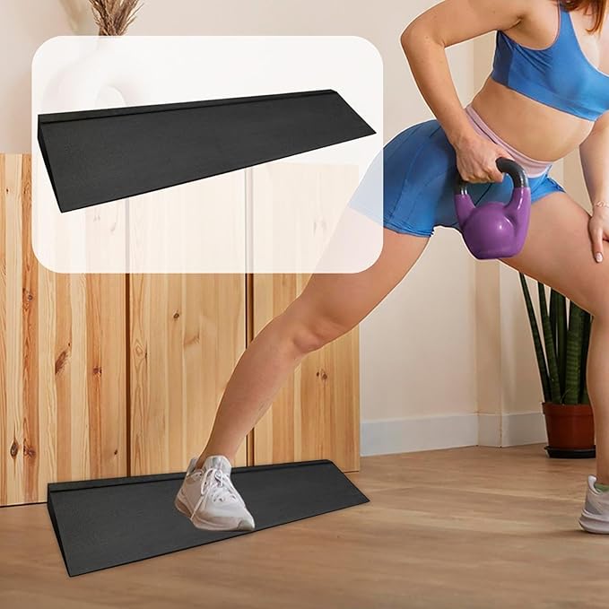 Qianly Squat Wedge Block Calf Stretcher EVA Foam Heel Elevated Squat Slant Board for Strength Pushup Fitness Improve Mobility Yoga