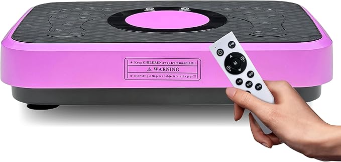 Vibration Plate Fitness Platform with Remote Control, 120 Speed Levels, Pink, Whole Body Exercise Machine for Weight Loss and Muscle Toning