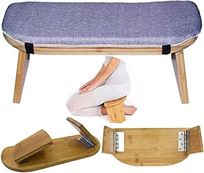KRASS Wooden Meditation Stool, Folding Bench Ergonomic Bamboo Yoga Stool, Thinking Deep Prayer Bamboo Stool,Top Quality,Collector88