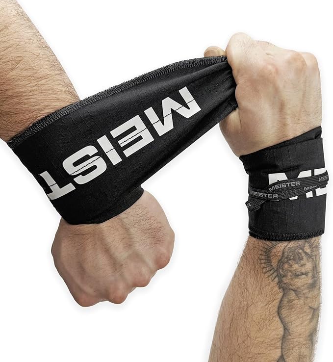 Meister Lockdown Wrist Wraps - Adjustable Non-Stretch Support for Weightlifting, Strength & Cross Training