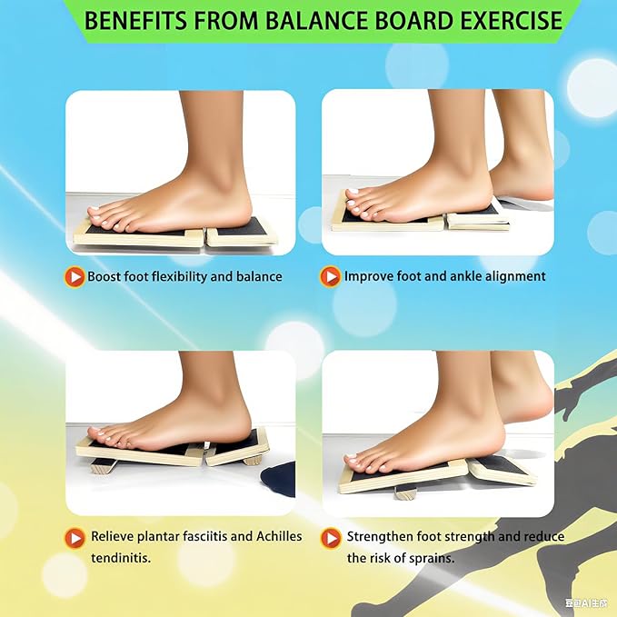 Ankle Foot Strengthener Balance Board Exerciser for Toe Heel Sole Flexibility Stability Balance Training Posture Corrector Physical Therapy Plantar Fasciitis Relief Sprained Ankle